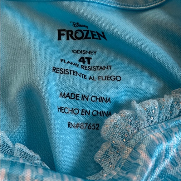 Disney Frozen Blue Nightgown 4T Elsa Sleep EUC Pajamas - Picture 12 of 13